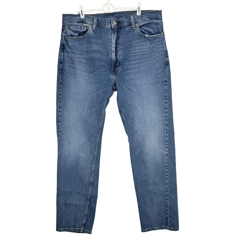 Levis 505 Regular Fit Jeans Mens 38x34 Medium Wash Blue Straight Leg